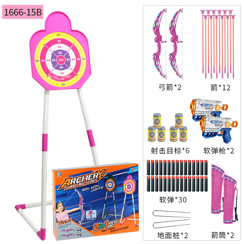 Exportación transfronteriza de niños arco y flecha objetivo de banda de soporte conjunto de ventura ballesta juego de tiro juguetes de ocio para niños y niñas