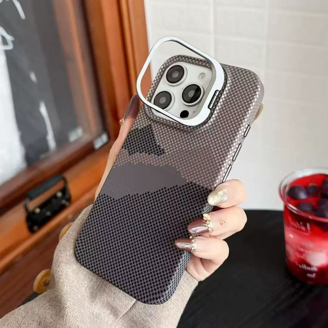 Применимо для Apple 16promax чехол для объектива Кефра клетчатый iPhone15PC жесткий защитный чехол 14