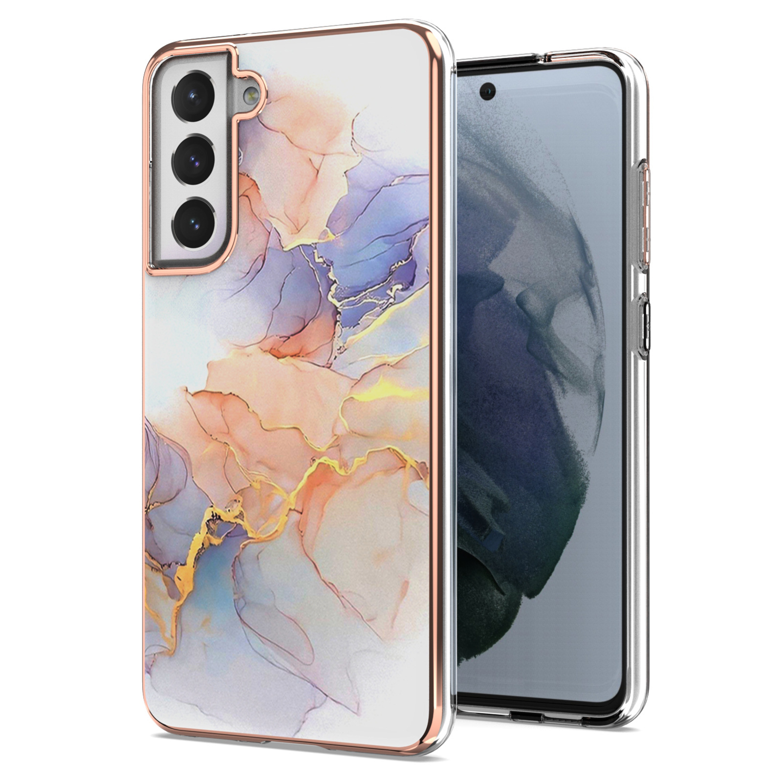 Cross-border New Applicable Samsung S24FE Phone Case S24ultra All-inclusive Marble S23ultra IMD Case