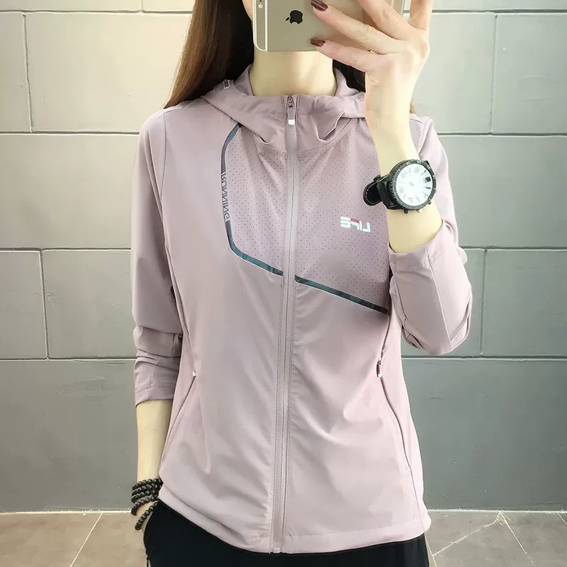 Женская одежда для защиты от солнца на открытом воздухе, быстросохнущая куртка из ледяного шелка с длинными рукавами, легкая дышащая сетчатая одежда, одежда для альпинизма с защитой от ультрафиолета.