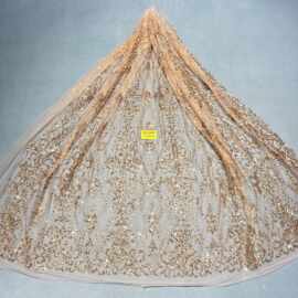 现货洒金花型款花型107#LC3034婚纱礼服面料 网纱 喷金花型面料