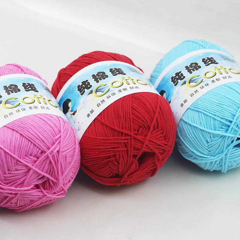 Пряжа 100% хлопок (Worsted) — 100% Baby Cotton, 48 г мотки, для ручного вязания дружелюбная