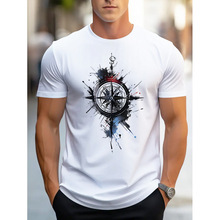 A 32765 Compass print men's T-shirt ָ����ӡ����ʿ T ��
