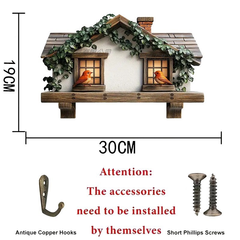 跨境热卖木质多彩小屋客厅走廊门牌钥匙扣挂架木质批发|undefined