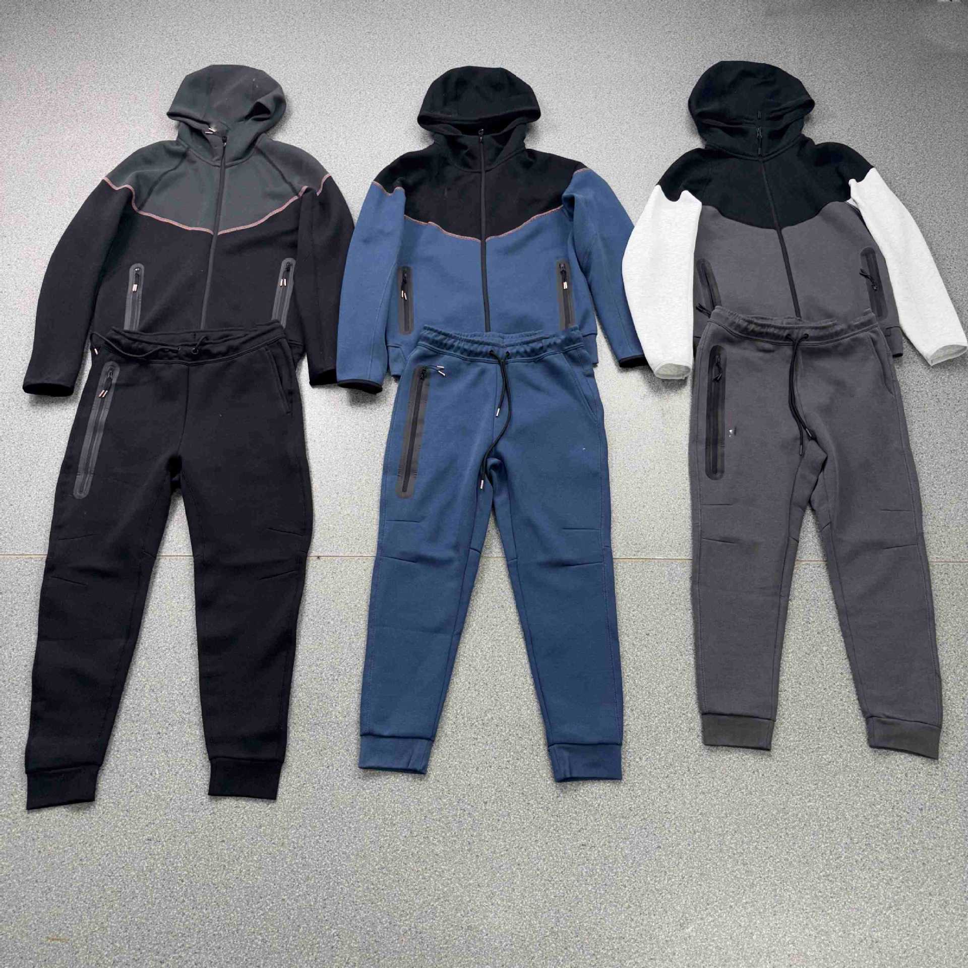 2025 primavera y otoño nuevo estilo americano marca compartida calle retro suéter a juego de colores suéter pantalones casual traje deportivo marea de los hombres