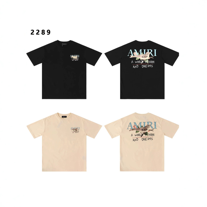 26 High-Quality Cross-Border Fashion Brand Short-Sleeve Amiri T-Shirt with Printed Wash Effect, American-Style Heavyweight Pure Cotton for Men and Women 26 High-Quality Cross-Border Fashion Brand Short-Sleeve Amiri T-Shirt with Printed Wash Effect, American-Style Heavyweight Pure Cotton for Men and Women