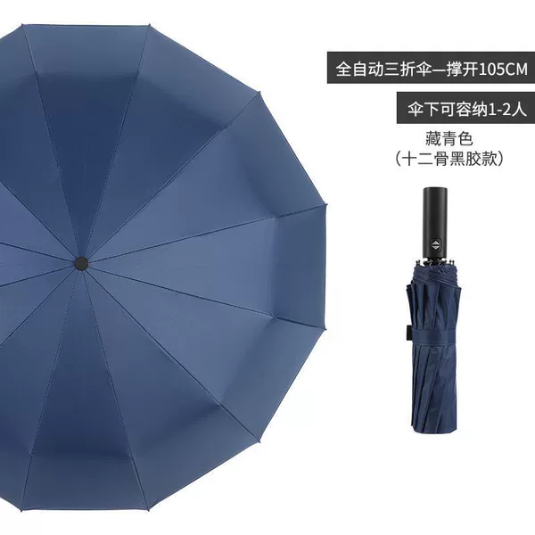 Fully automatic upgrade 12 bone enlargement-vinyl clear and rain-navy blue ✓♢