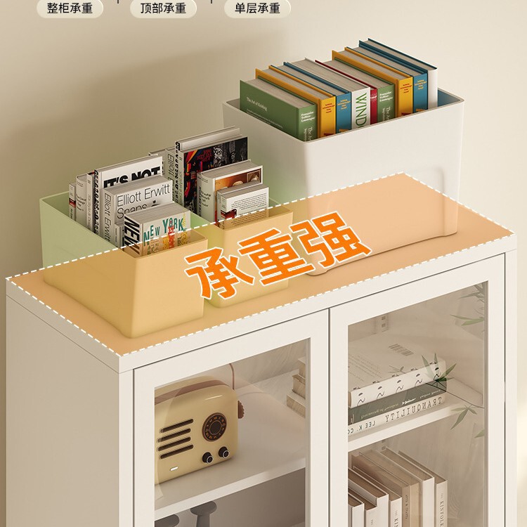 新款书柜客厅2025新款置物柜玻璃门陈列柜现代简约铁艺书架手办展|undefined
