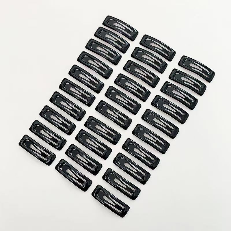 髪を固定する小さなクリップ、前髪、ヘアクリップ、額、黒い四角いミニ小型BBクリップ、サイドクリップヘアクリップ|undefined