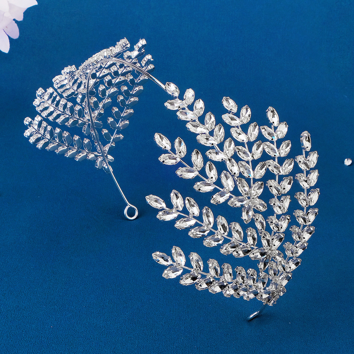 Fairy Style Leaf Flower Alloy Inlay Rhinestones Hair Band display picture 3