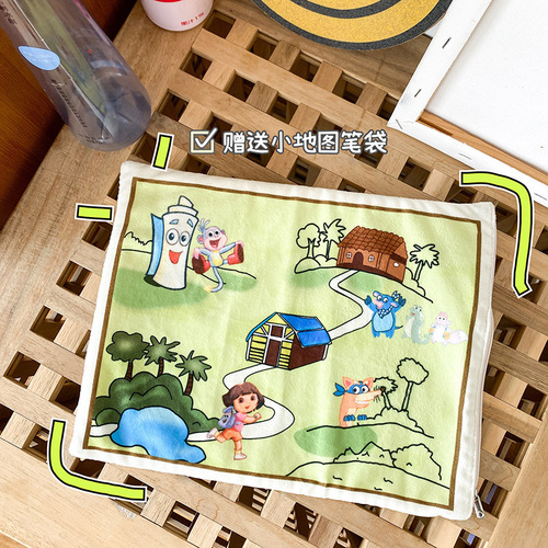 美国动画爱探险的朵拉双肩包Dora地图小背包小学初中高中大学书包