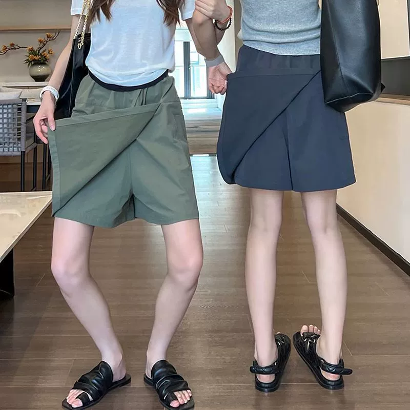 Женские брюки-кюлоты с защитой от солнца, лето 2025, с высокой талией, для похудения, свободные, повседневные, универсальные, тонкие, с защитой от воздействия, большие размеры, для женщин