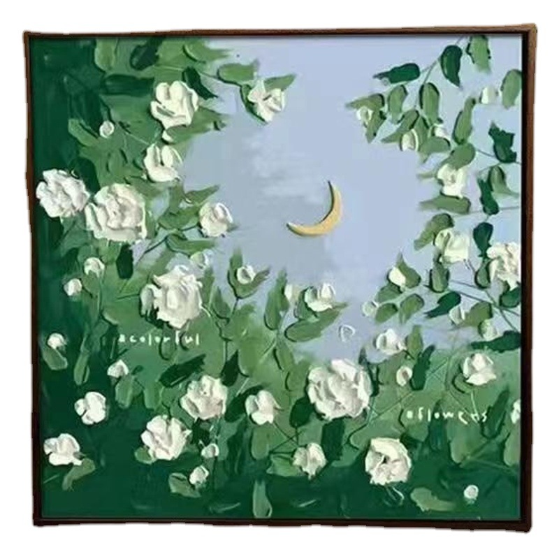 TikTok fuente popular fábrica de entrega de una sola pieza bricolaje pintura al óleo digital lindo pintado a mano relleno de color pintura decorativa paisaje flor