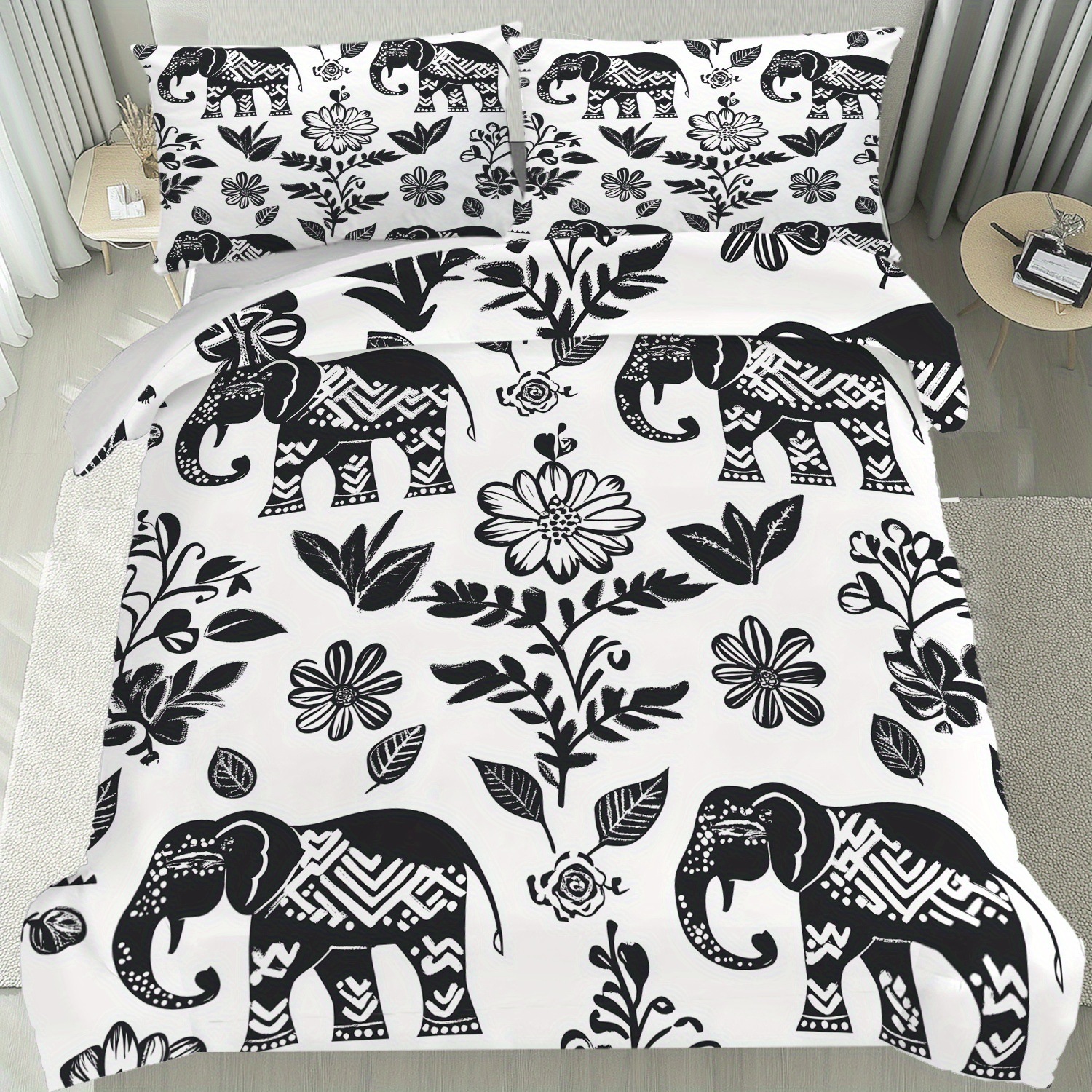 TEMU / JIT abrasión impresión digital rosa roja elefante mariposa suave quilt kit fabricante de origen transfronterizo