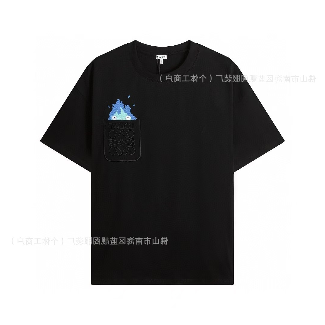 正しいバージョンLOE家24SS新ポケット刺繍クラシック小標男女ゆるいカジュアルカップル半袖tシャツ