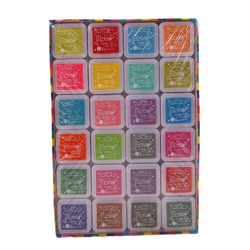 Manufacturer wholesale 6-color finger ink pad, 12-color finger painting ink pad, 24-color ink pad, DIY finger painting color ink pad