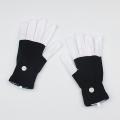 Cross-border black and white LED gloves Christmas gloves children's light-up colorful flashing gloves adult shiny gloves