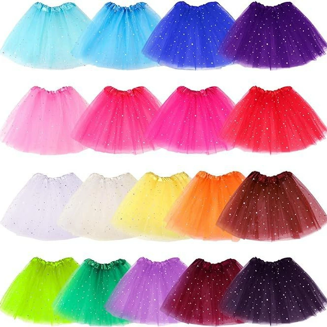 Европейские и американские популярные 40 см звезды с блестками сетчатая юбка женская трехслойная юбка полуплатье танцевальное представление праздничная юбка tutu