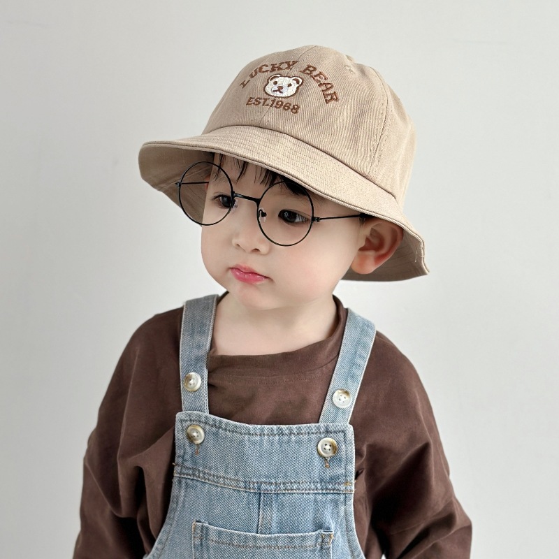 1-3 Sombreros para bebés primavera y otoño delgados bebés primavera pescador sombrero sombrero de protección solar sombrero de cuenca osos