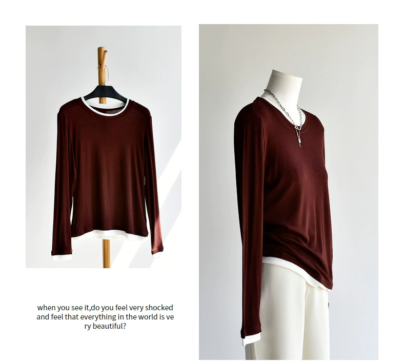 Woolen demi-season tower, keep warm body-friendly long-sleeve