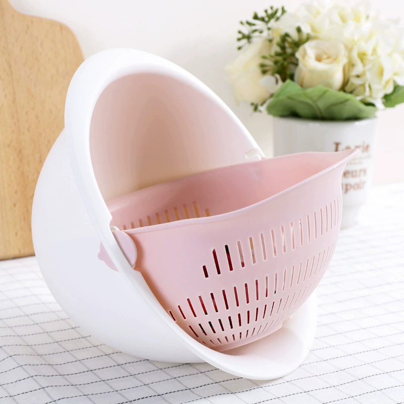 Handheld Removable Double-Layer Drying Rack, Polypropylene, 23×10.5 cm, Hygienic Fruit & Veg Colander