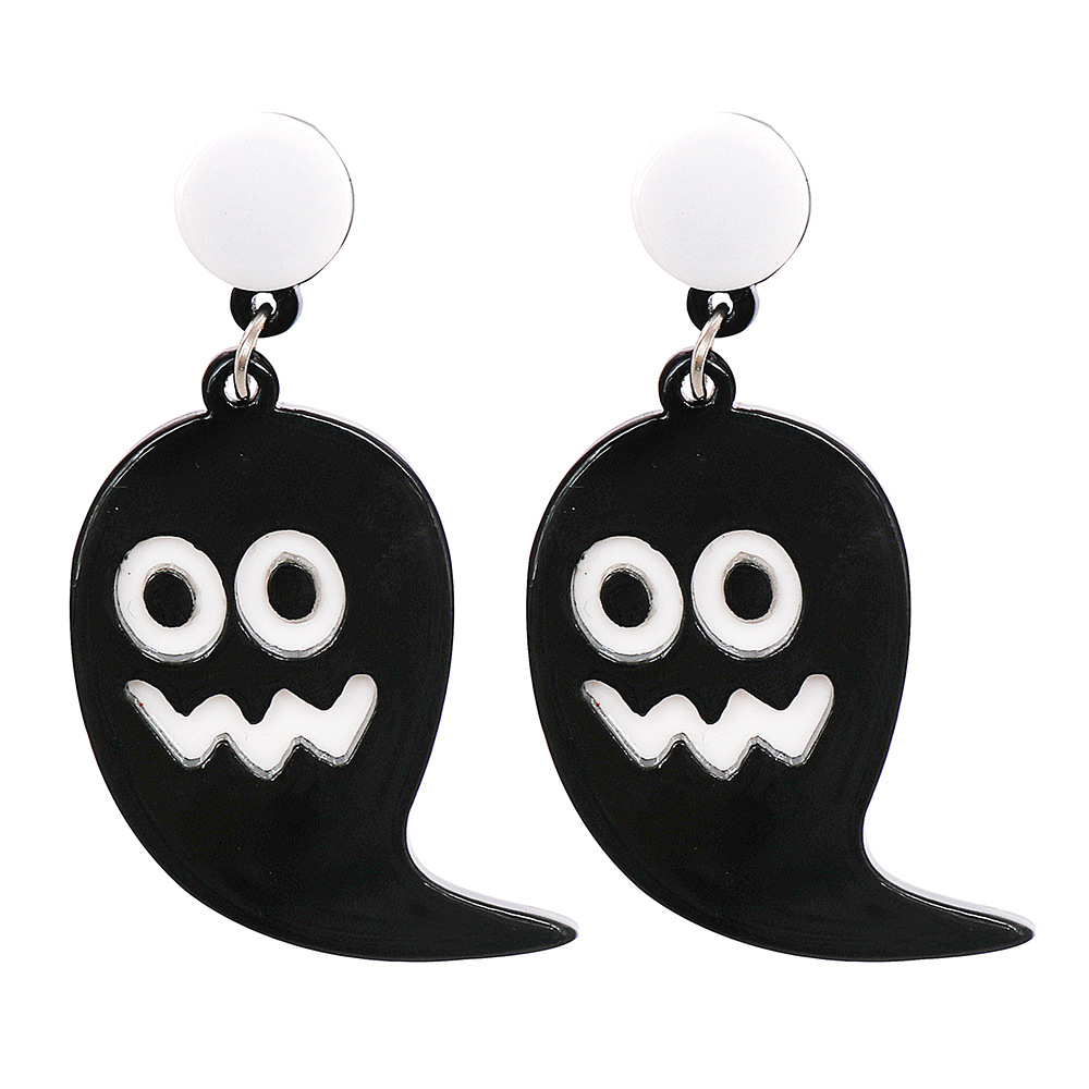 Halloween Funny Pumpkin Skull Ghost Acrylic Personality Resin Earrings display picture 11