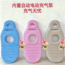 跨境现货内置充气泵孕妇床垫环保PVC表面植绒加厚孕妇床垫趴垫