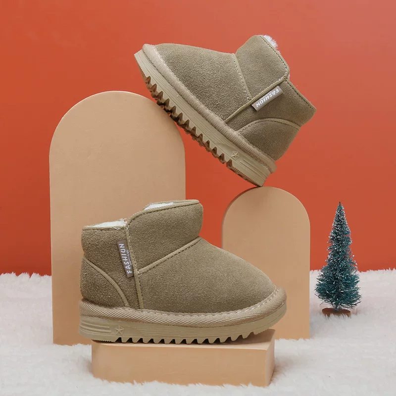 Warm low boots for boys, children's winter keep warm footwear for early age