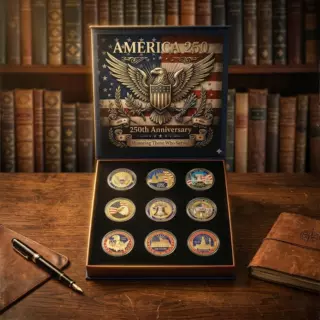 跨境9PCS USA 250th Anniversary Coin 250周年纪念币9件套