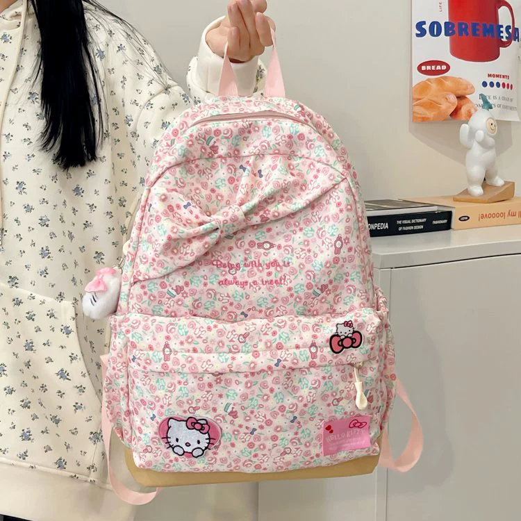 Милая рюкзак Hello Kitty для тинейджеров и студентов, вместительный, стильный, с возможностью подвески/без подвески