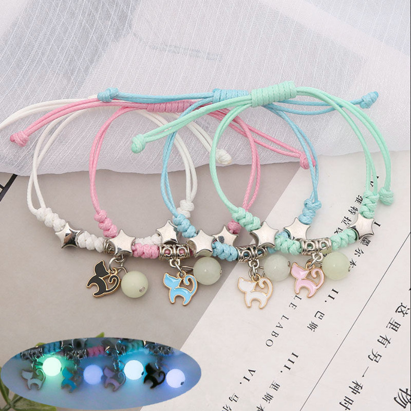 Luminous Bracelet Female Girlfriend Two-Person Friendship Bracelet Three-Person Luminous Bracelet Male and Female Personality Student Korean Bracelet