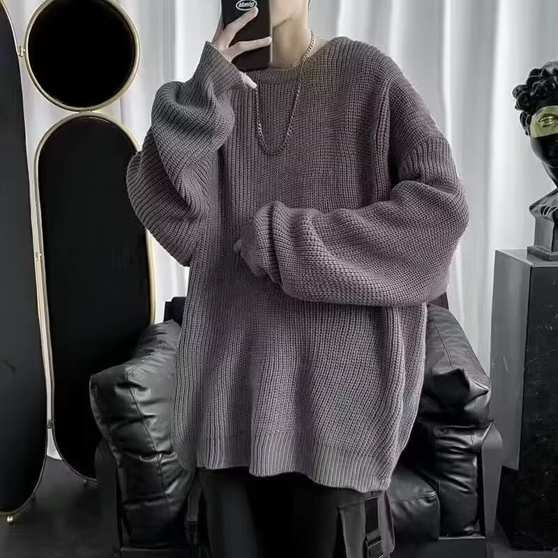 怠惰なセーターの男性の多色は秋冬の大きいサイズのニットの丸首のカップルのゆったりしている底のセーターのセーターのセーターのセーター|undefined