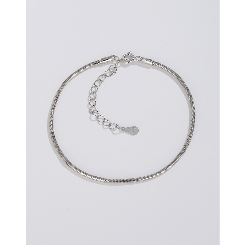 925 pulsera de hueso de serpiente de plata esterlina para niñas pulsera de plata fina simple estilo frío hombres hip hop todo partido pareja pulsera