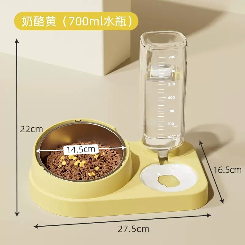 Tazón para gatos Tazón para comida para gatos Tazón para perros Tazón para perros Agua potable automática Tazón doble Boca inclinada Tazón para gatos Tazón para comida para gatos Tazón para agua Tazón para mascotas