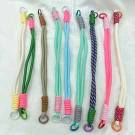 新款素色多巴胺色手机壳绳子韩版短款涤纶环保材料配饰手绳水壶