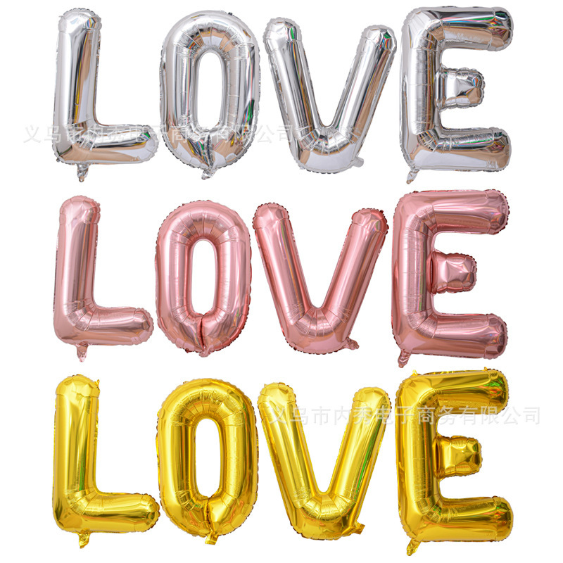 32inch Love Letter Balloon Set, Thin Aluminum Foil Helium Balloons for Valentine's Day, Wedding, and Wedding Room Decoration 32inch Love Letter Balloon Set, Thin Aluminum Foil Helium Balloons for Valentine's Day, Wedding, and Wedding Room Decoration