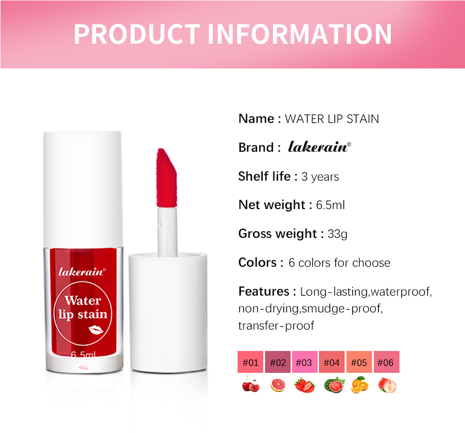 Lakerain Lip Dye, Lipstick and Moisturizer, dual-purpose blush, lip gloss and lipstick toner undefined