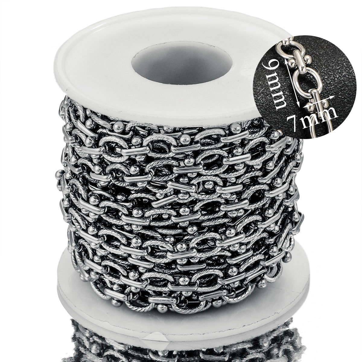 Nuevos huevos de hebilla de huevo de acero inoxidable cadena no decolor personalidad punk pulsera collar joyas cadena diy