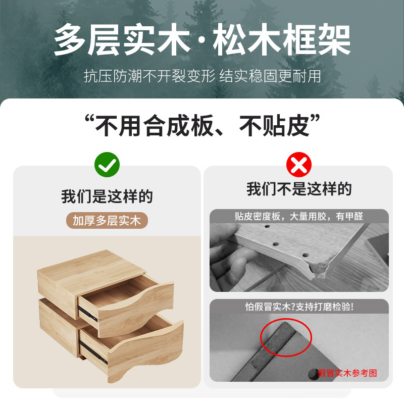 Escritorio de cabezal de cama de madera sólida simple diseñador creativo blanco moderno de lujo ligero de alta calidad dormitorio principal nuevo estilo