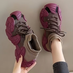 Women's Versatile Sneakers, New Autumn Octopus-Style Thick-Soled Fly-Knit Casual Shoes, Foreign Trade Large Size Women's Shoes