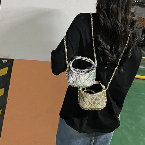 Fashion Chain Mini Shoulder Bag for Girls,  New Leisure Gingham Square Bag, Stylish Simple Women's Bag