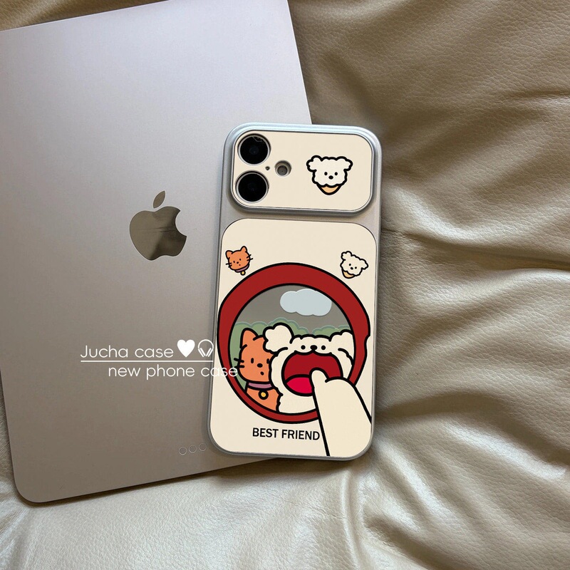 Suitable for Apple 16 Pro Max Phone Case with Full Lens Protection, Cute Cartoon Design, New iPhone 17 Model with Puppy and Friends