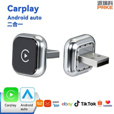 Cross-Border Tk Hot-Selling Orange Carplay Box Wired to Wireless Carplay Android Auto Car-Machine Connectivity Box