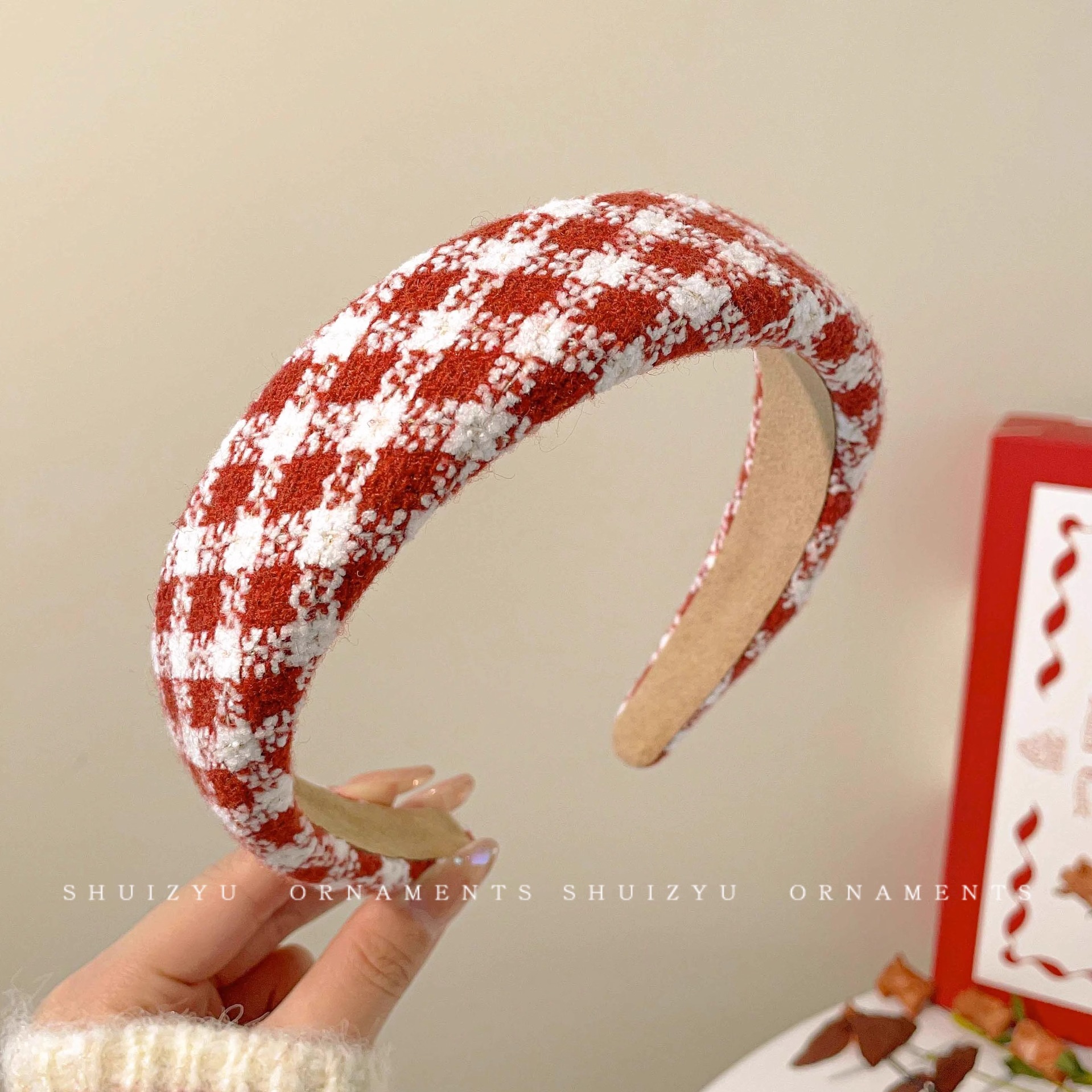 Año nuevo diadema roja cabello femenino presionando horquilla 2024 celebridad de Internet nuevo estilo diadema Paquete de cabello retro temperamento accesorios para el cabello de Año Nuevo