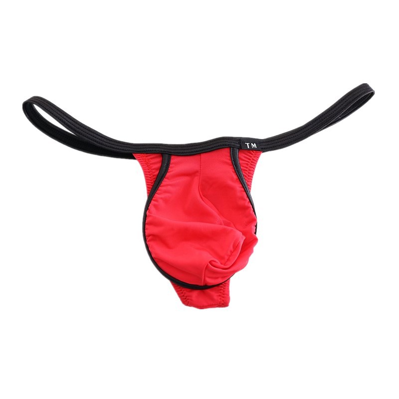 Sexy Ice Silk Men's G-string U-Convex Low Waist Sports T-Pants Men's Underwear Men's Breathable Shorts Creative Color U-Ring Thin Belt