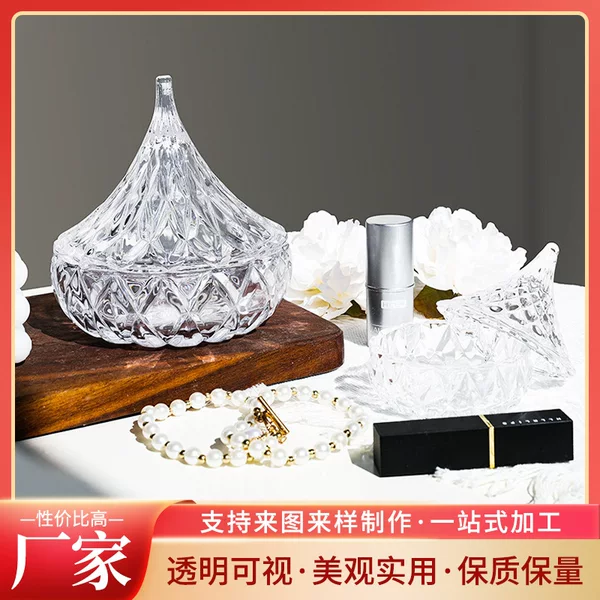 Large Pinecone Water Drop Wedding Candy Jar Crystal Jewelry Storage Container Demagnetizing Bowl Nail Art Brush Cleaning Cup