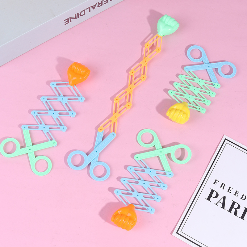 Tijeras, puño elástico, juguete divertido para niños, pistola telescópica de resorte elástico mágico, regalo nostálgico 80 infancia