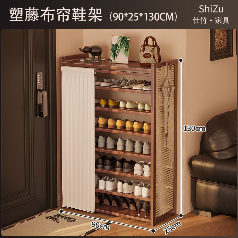 鞋架家用门口一体柜收纳架防尘靠墙大容量置物鞋架楼道门口雨伞架|undefined