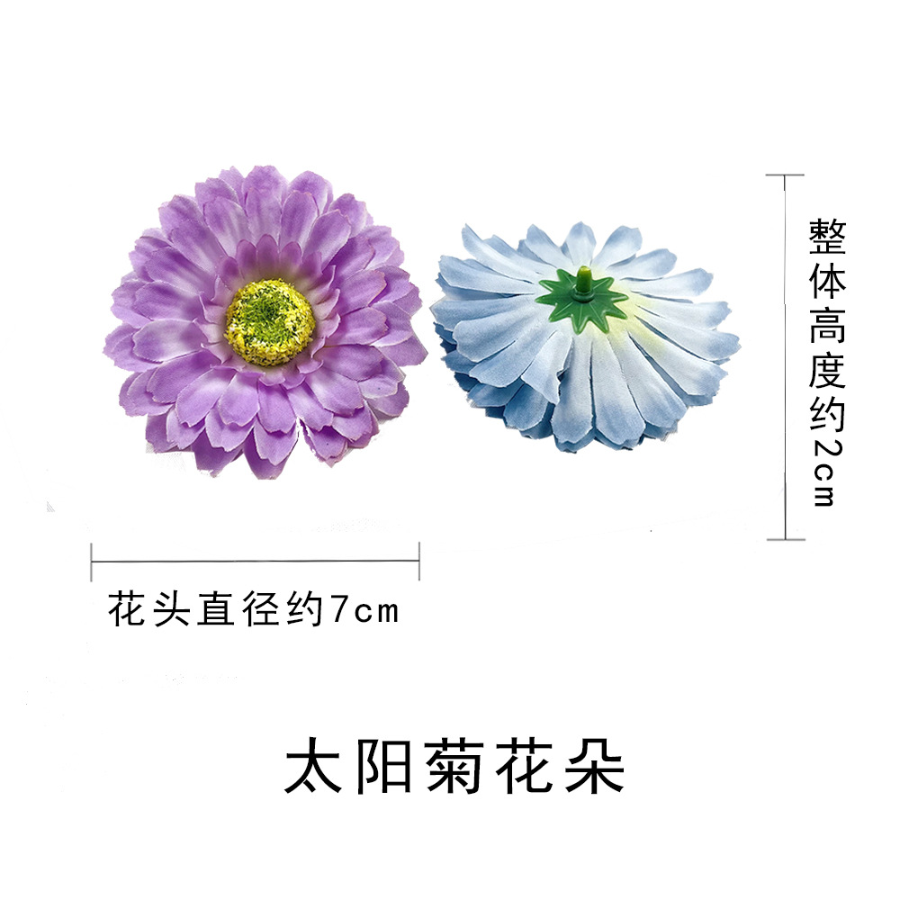 Simulación de la cabeza de gerbera Fulang crisântemo flores falsas DIY tocado material de pinza de flores de fotografía en el hogar adornos florales