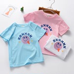 Детская футболка, хлопковая летняя одежда, 2023, оптовые продажи, короткий рукав